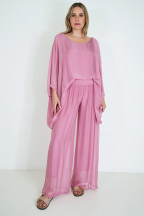 Salmon Silk Harem Pant