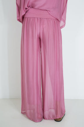 Salmon Silk Harem Pant