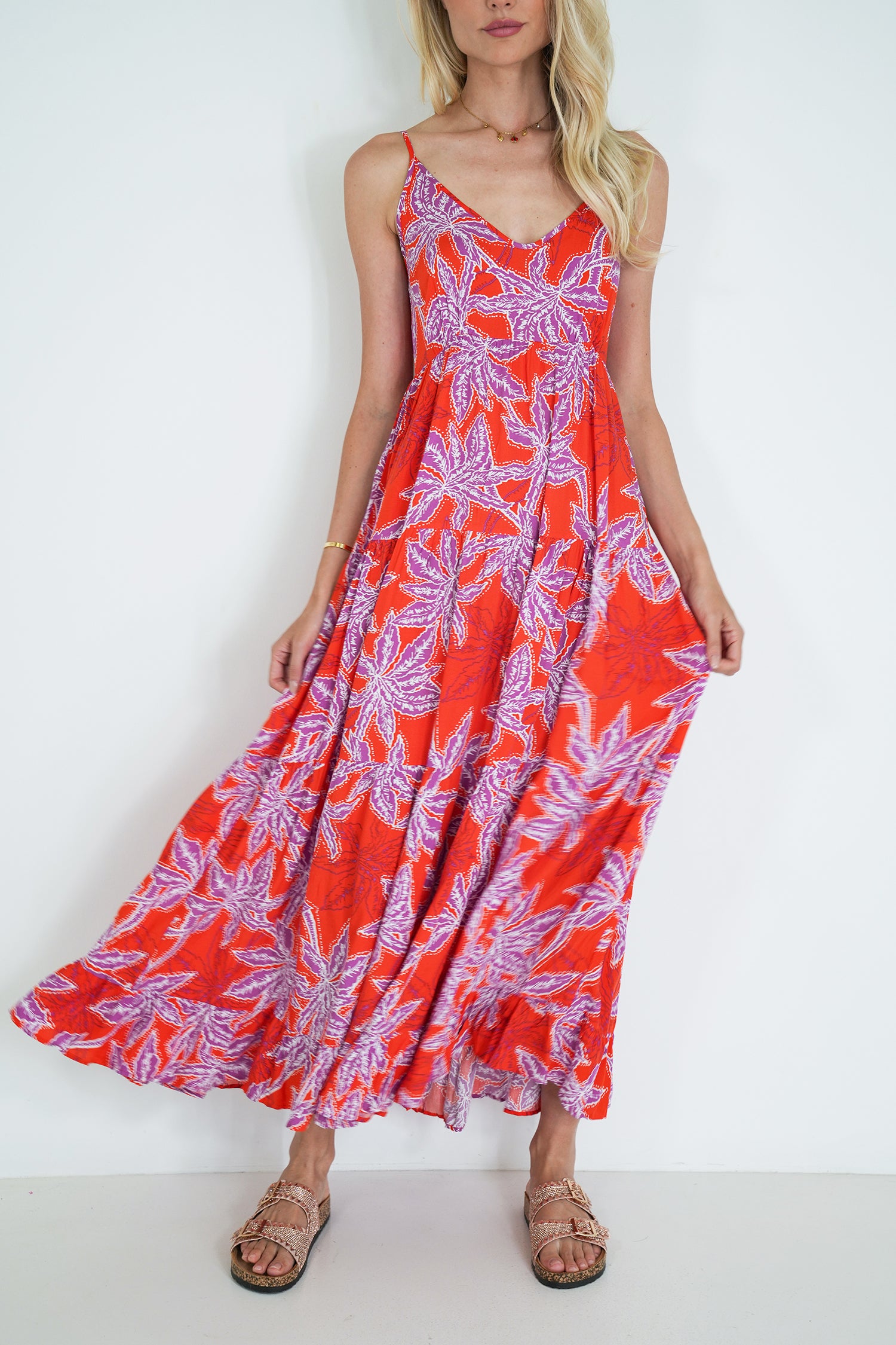 Red and Purple Kate Strap Dress