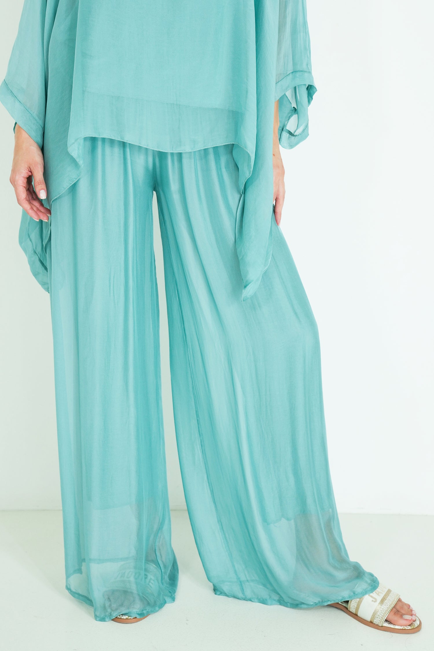 Sage Silk Harem Pant