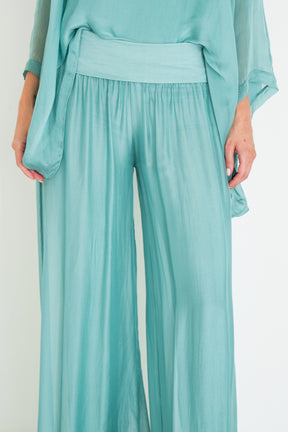 Sage Silk Harem Pant