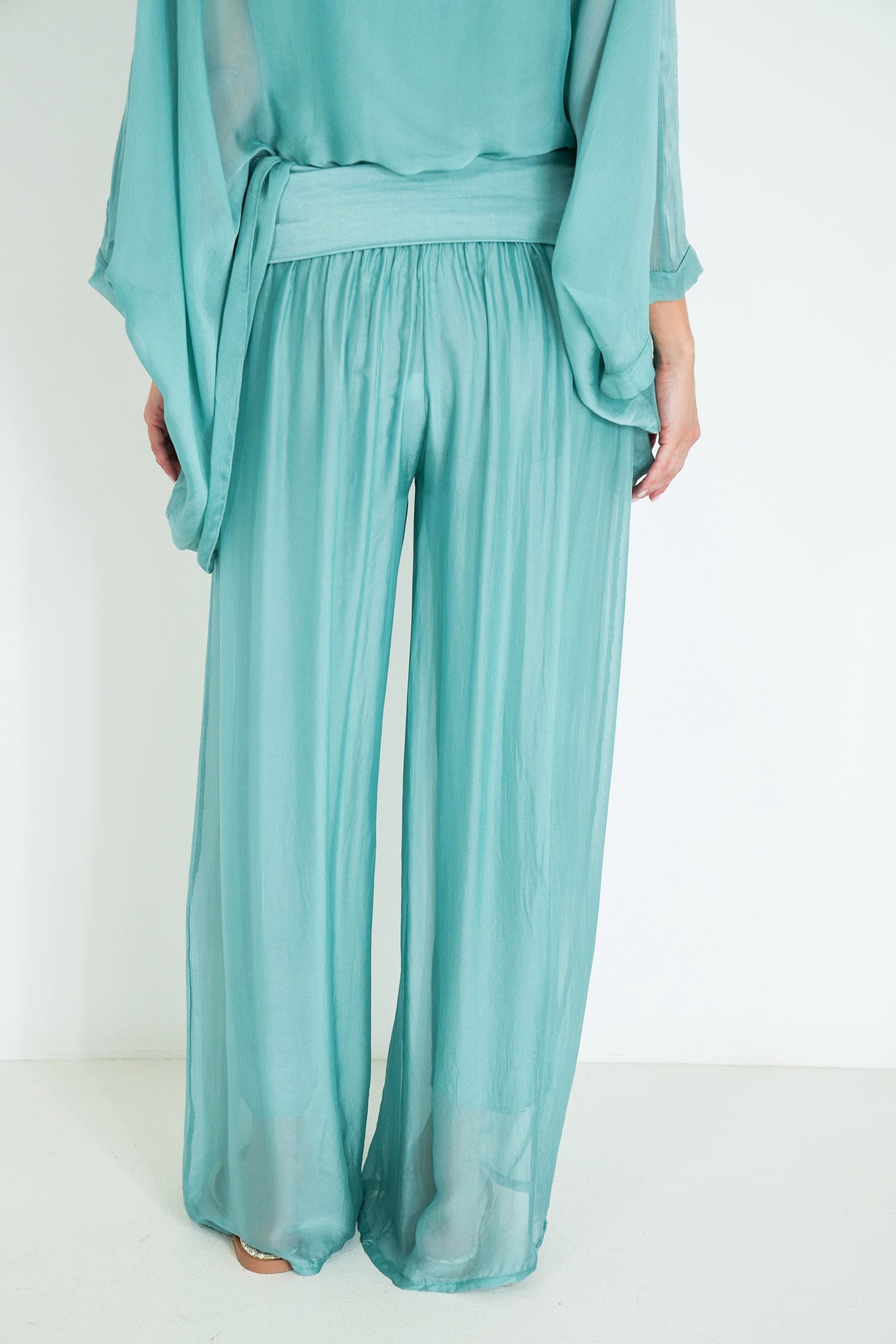 Sage Silk Harem Pant