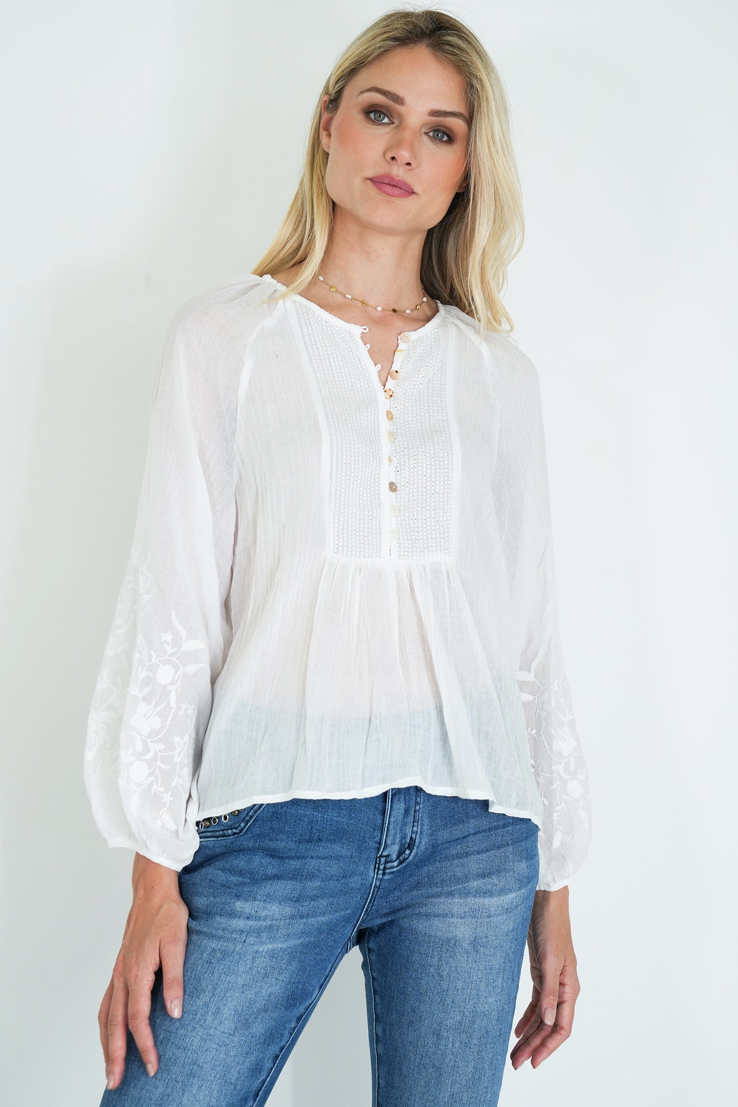 White Cotton Julia Blouse