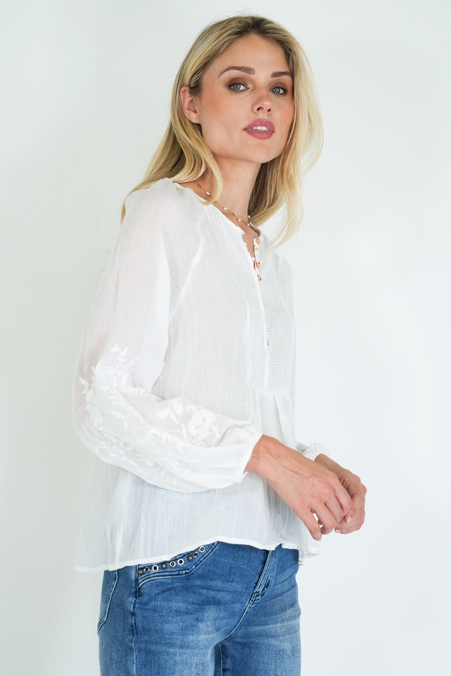 White Cotton Julia Blouse
