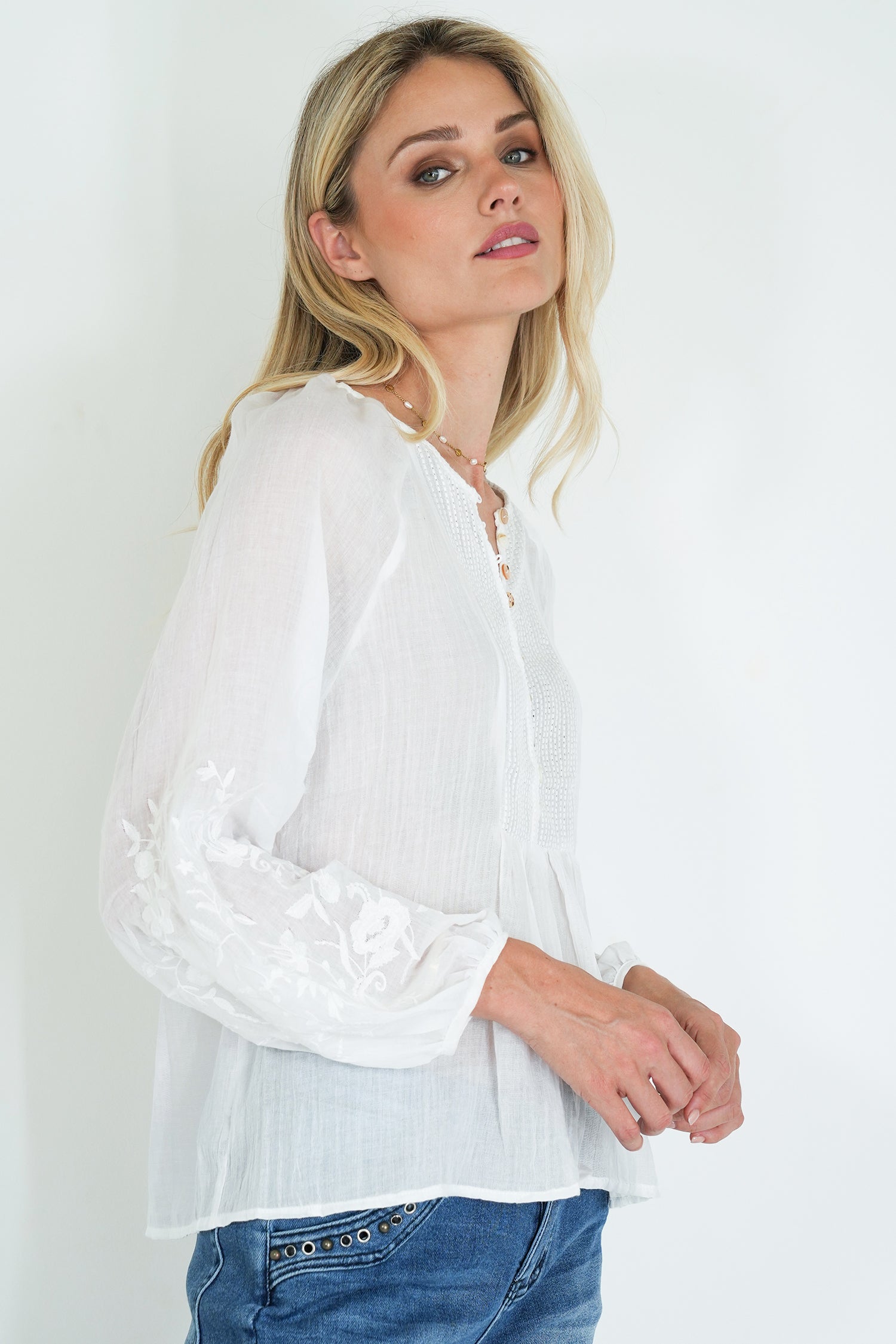 White Cotton Julia Blouse