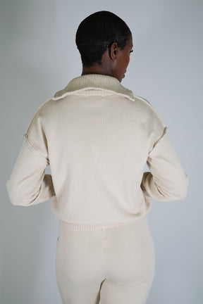 Cream Sporty Knit Jumper