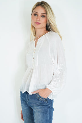 White Cotton Julia Blouse