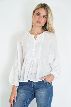 White Cotton Julia Blouse