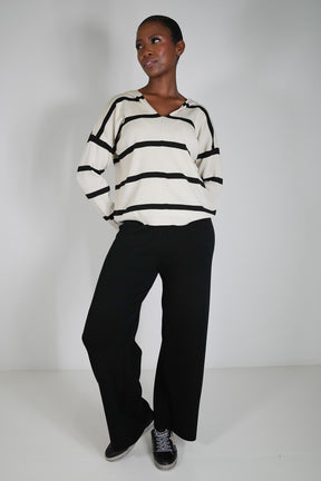 Striped Hooded Weekend Top