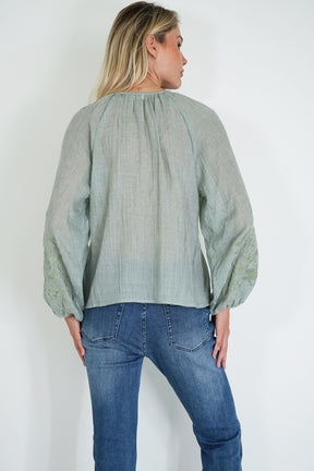 Olive Cotton Julia Blouse