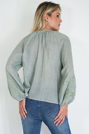 Olive Cotton Julia Blouse