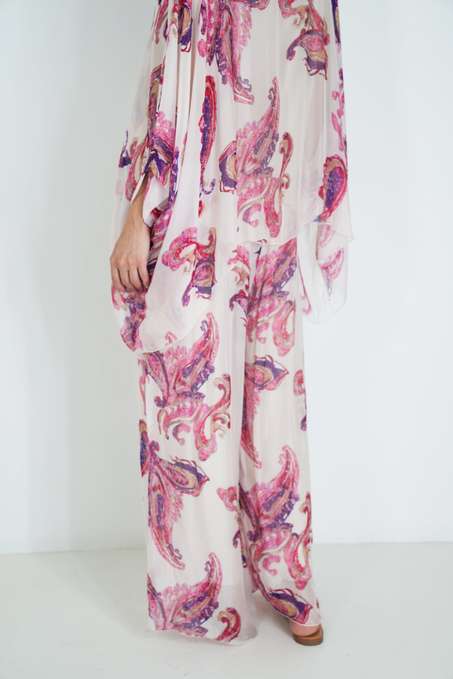 Pink Mary Silk Harem Pant