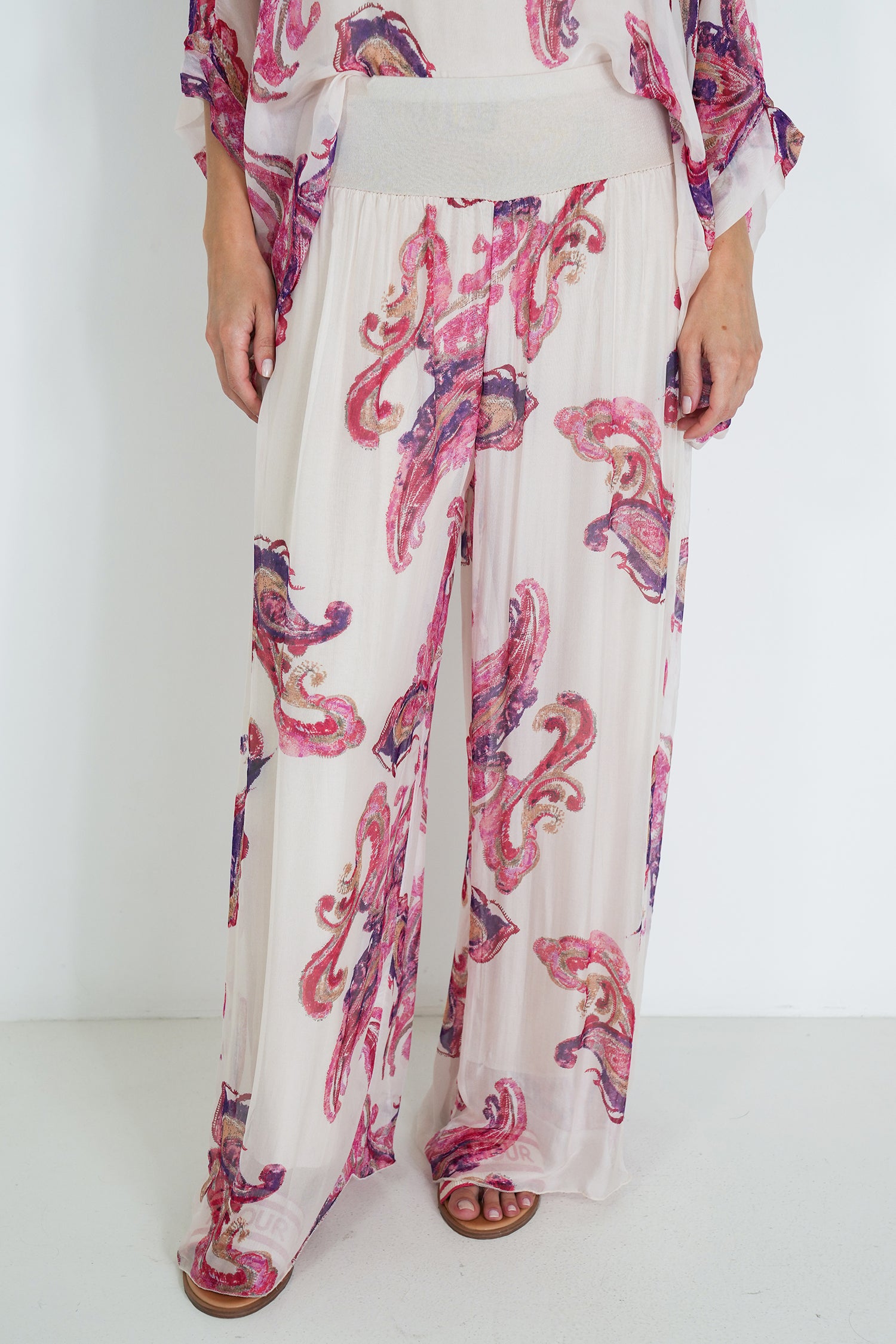 Pink Mary Silk Harem Pant