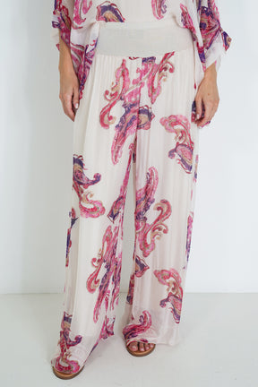 Pink Mary Silk Harem Pant