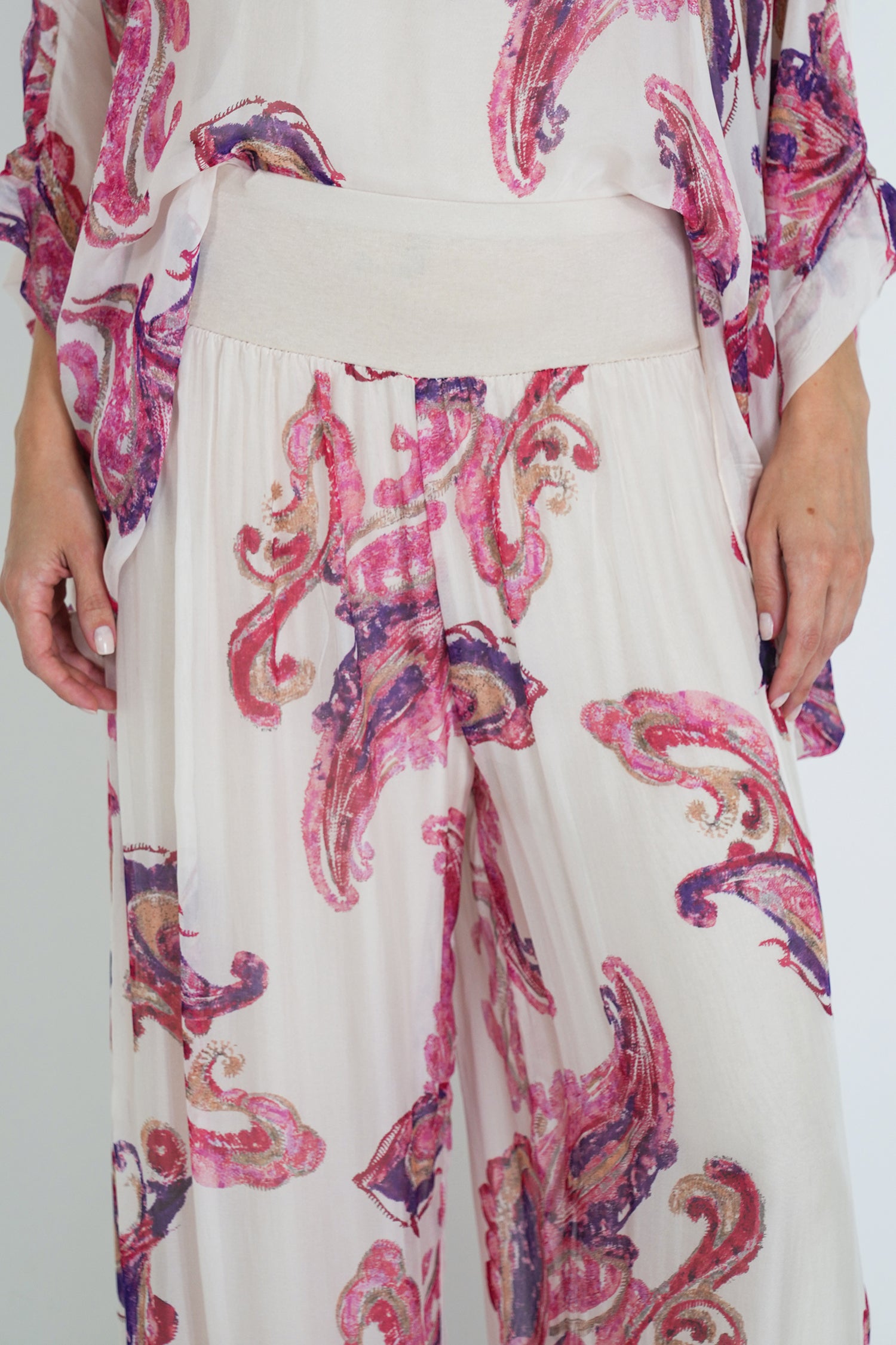 Pink Mary Silk Harem Pant