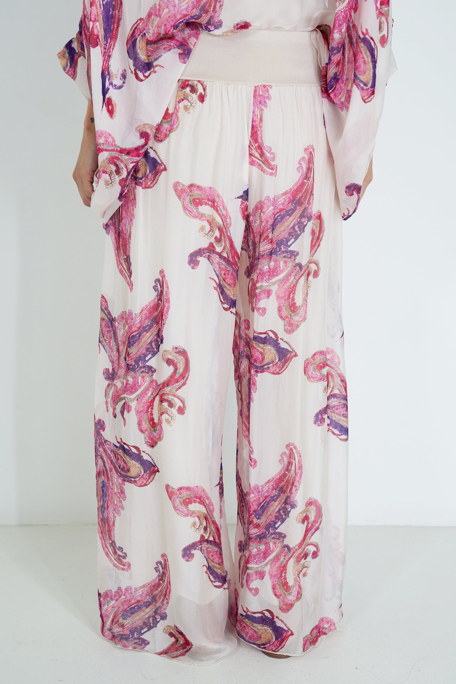 Pink Mary Silk Harem Pant