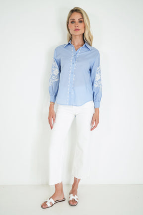 Blue Embroidered Shirt