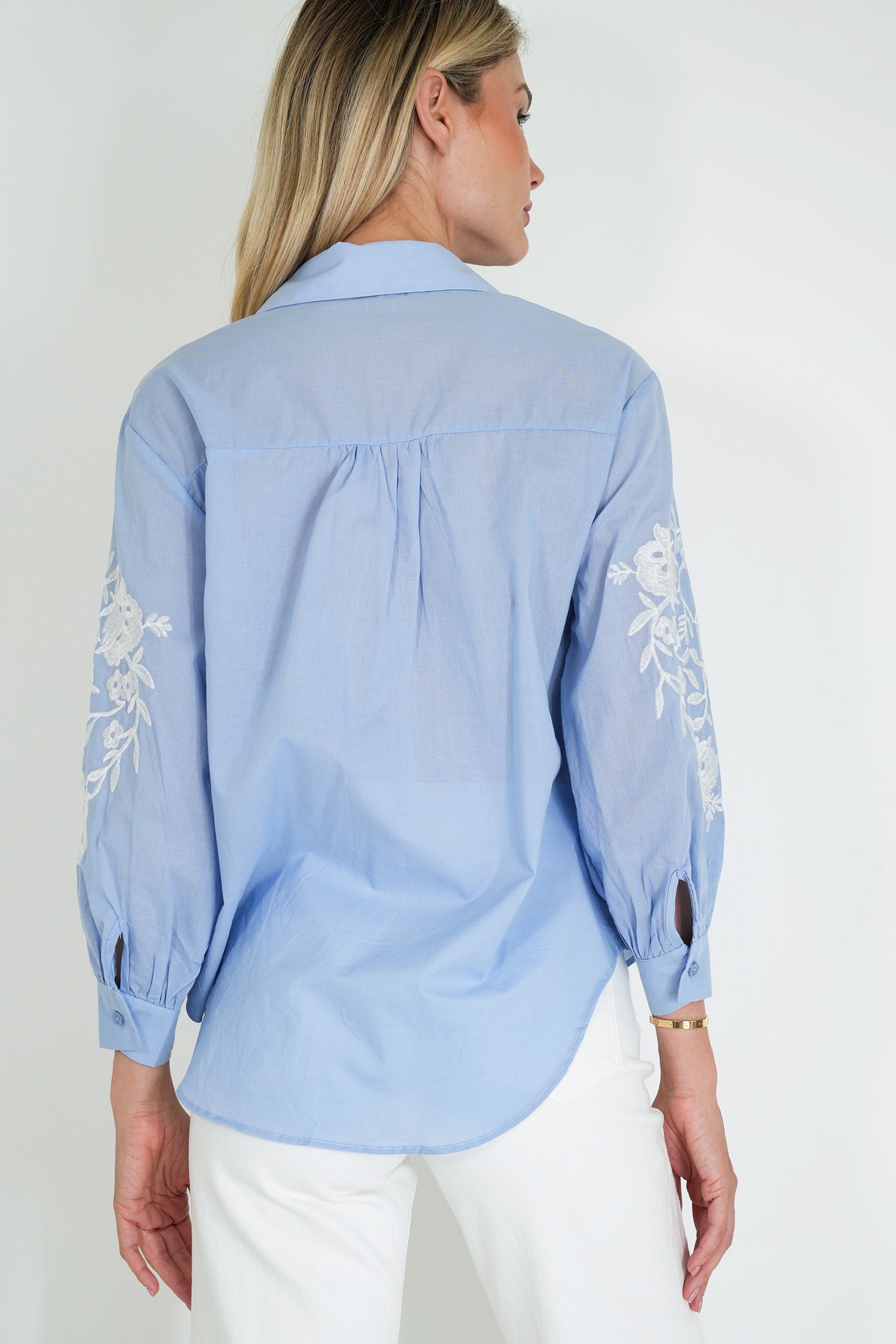 Blue Embroidered Shirt
