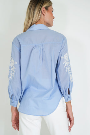 Blue Embroidered Shirt