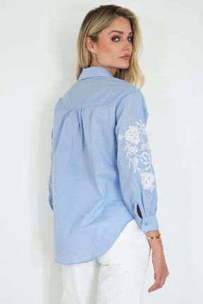 Blue Embroidered Shirt