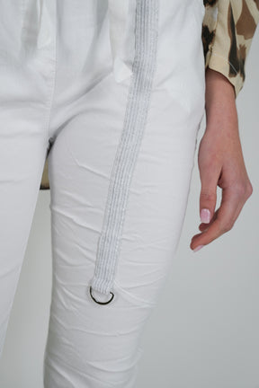 White Upstyled Jogger Pant