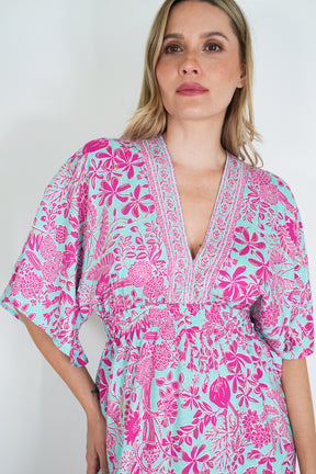 Pink and Turquoise Resort Dress