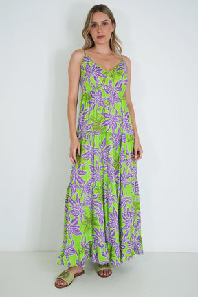 Lime and Purple Kate Strap Dress