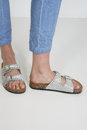 Silver Embellished Slide