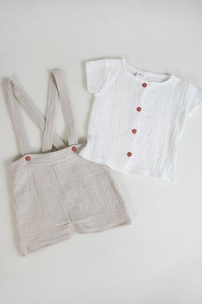 Beige Josh Suspender Set