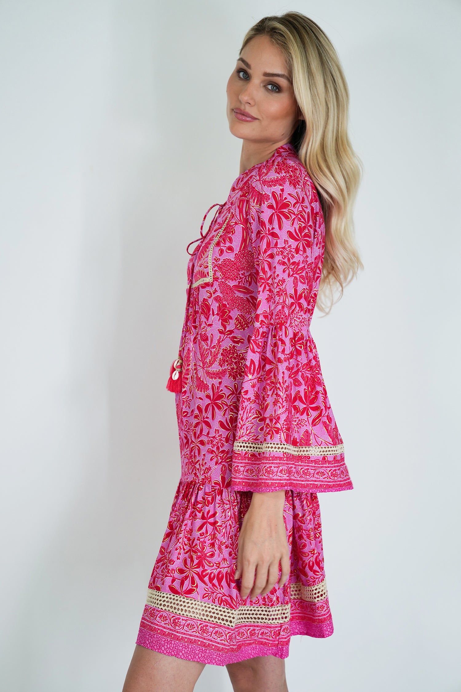 Red And Pink Ekta Tunic