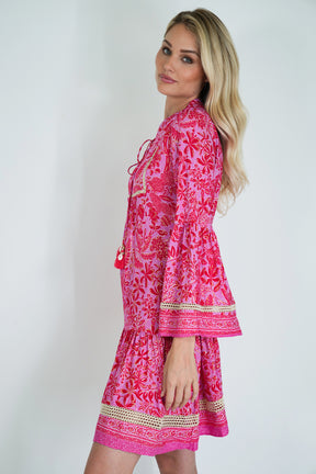 Red And Pink Ekta Tunic
