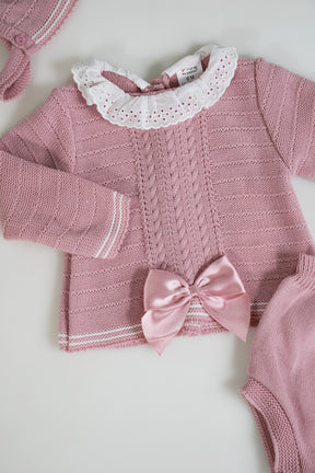 Dusty Pink Collared Knit Set