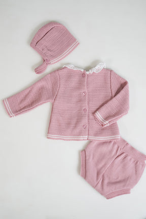 Dusty Pink Collared Knit Set