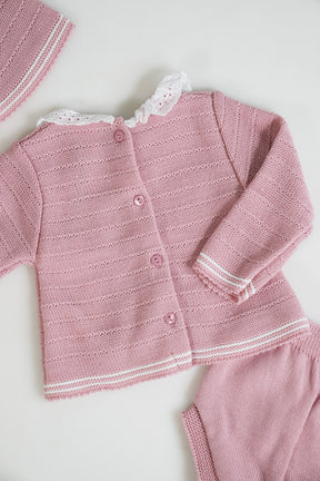 Dusty Pink Collared Knit Set