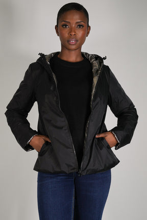 Black Reversible Rain Jacket