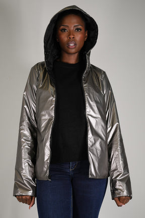 Black Reversible Rain Jacket