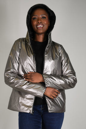 Black Reversible Rain Jacket