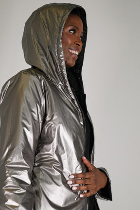 Black Reversible Rain Jacket