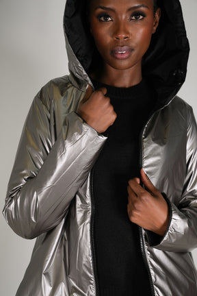 Black Reversible Rain Jacket