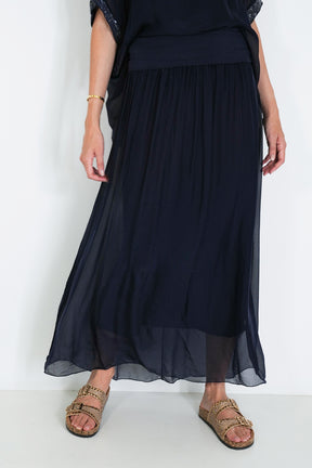 Ink Silk Skirt