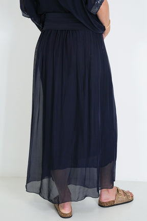 Ink Silk Skirt