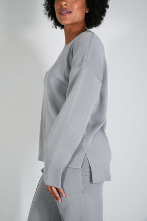 Grey Knit Athleisure Jumper