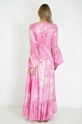 Pink and Gold Paisley Qaanita Dress