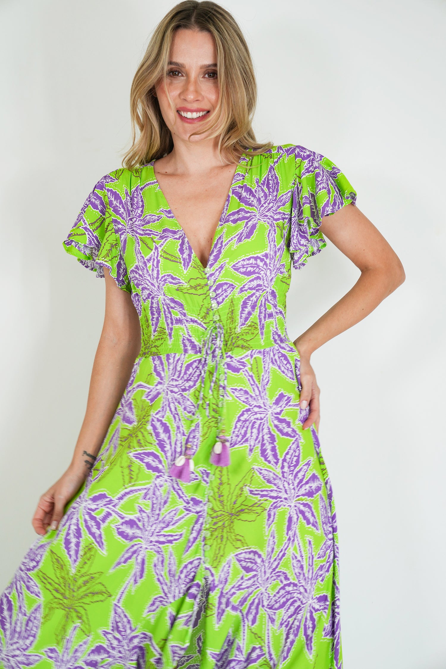 Lime and Purple Kylie Dress