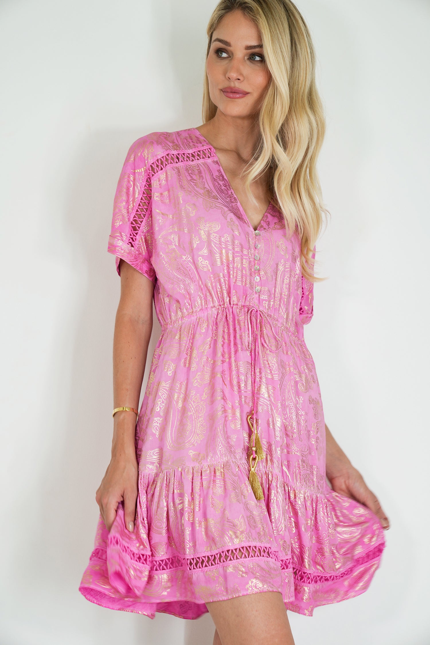 Pink and Gold Anelisa Tunic