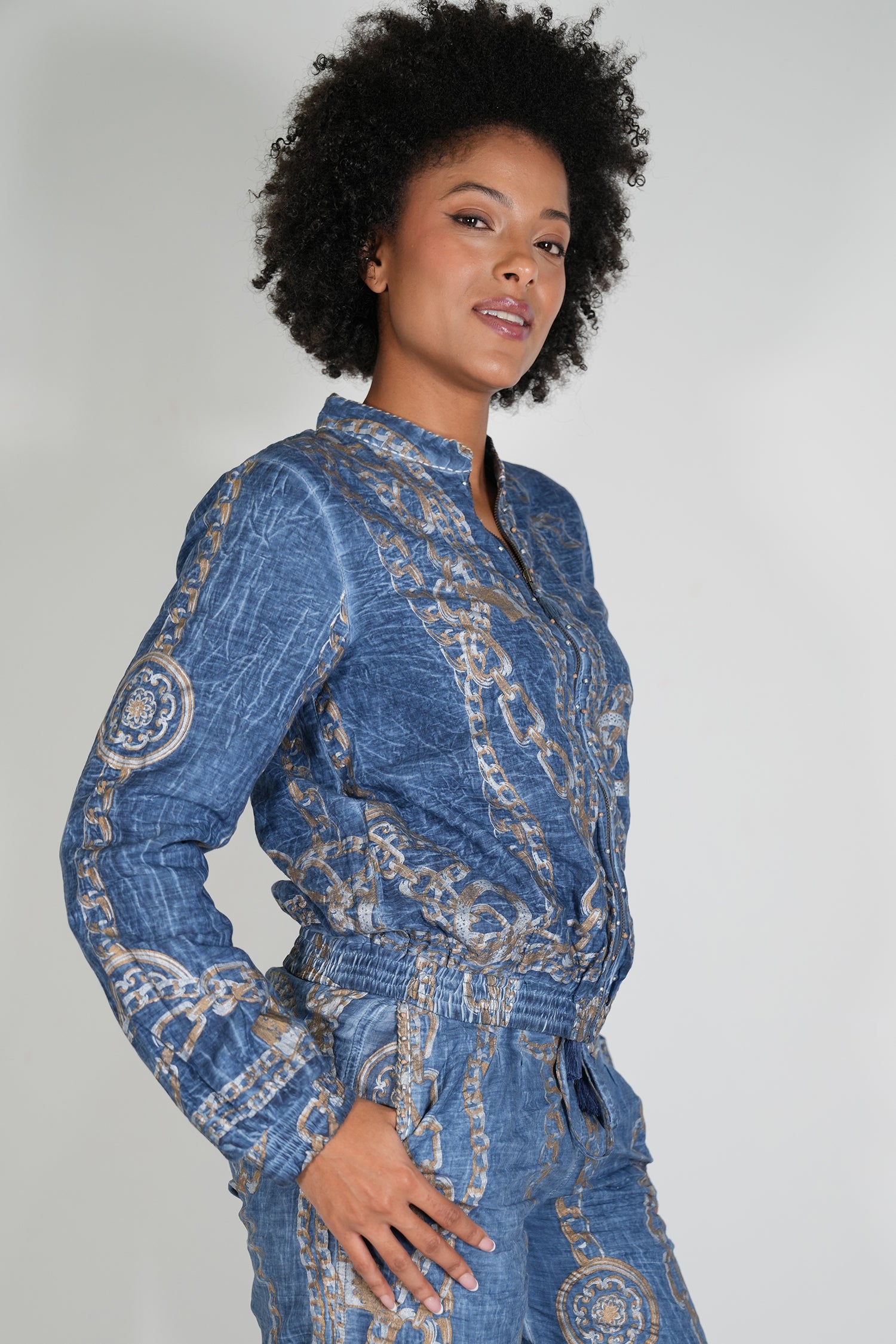 Denim Chain Bomber
