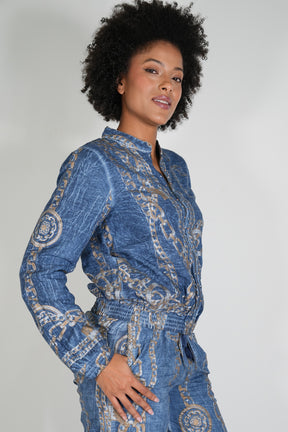 Denim Chain Bomber