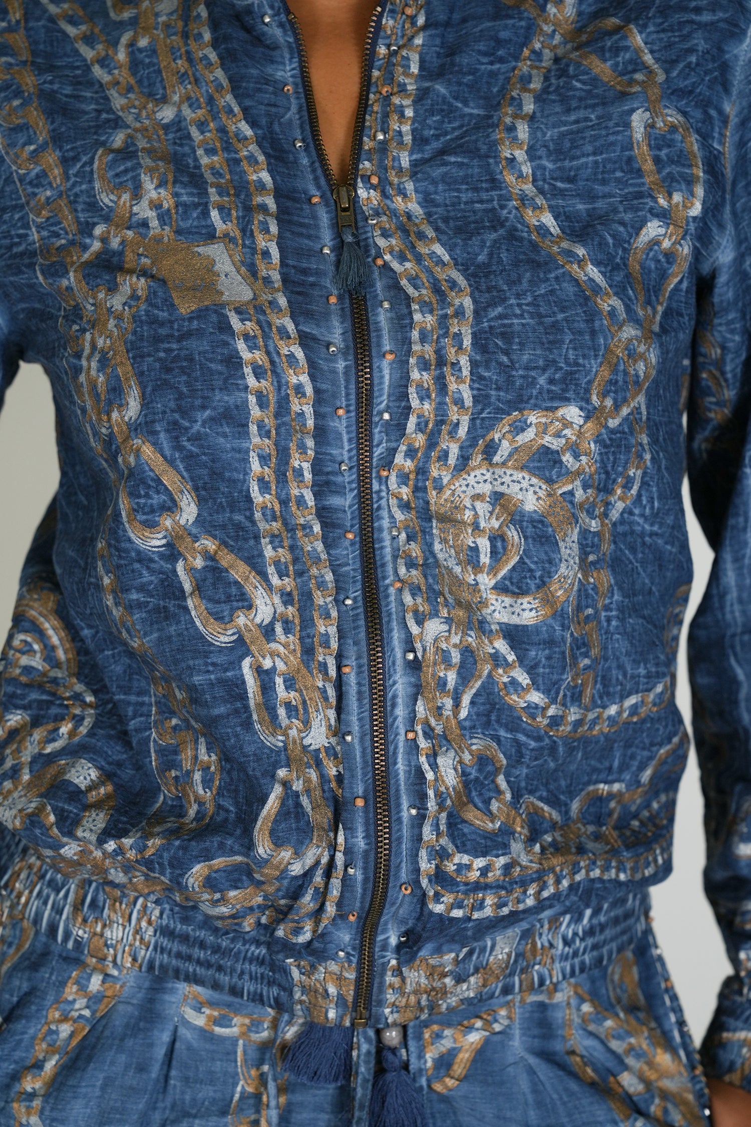 Denim Chain Bomber