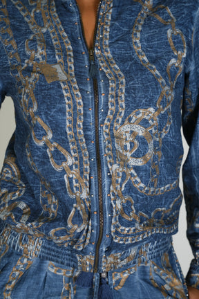 Denim Chain Bomber