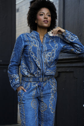 Denim Chain Bomber